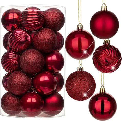 Miniatura 51 de Adornos de bolas de Navidad negras de 2.36 pulgadas, 25 piezas inastillables, set de adornos de Navidad, bolas de Halloween, adorno negro para árbol