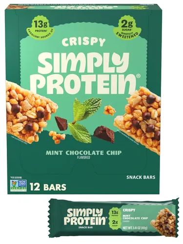 Miniatura 17 de Simply Protein - Barras crujientes de canela y nuez - Barras de proteínas a base de plantas - Bajo en carbohidratos, bajo en azúcar, alta fibra
