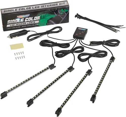 Miniatura 6 de LEDglow, Kit de 4 Piezas de Iluminación LED para Debajo del Tablero, Color Único Azul