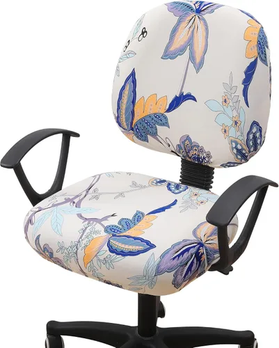 Miniatura 14 de Smiry - Fundas para silla de oficina y computadora con diseño impreso, ajuste elástico, universal, para escritorio, fundas para silla giratoria