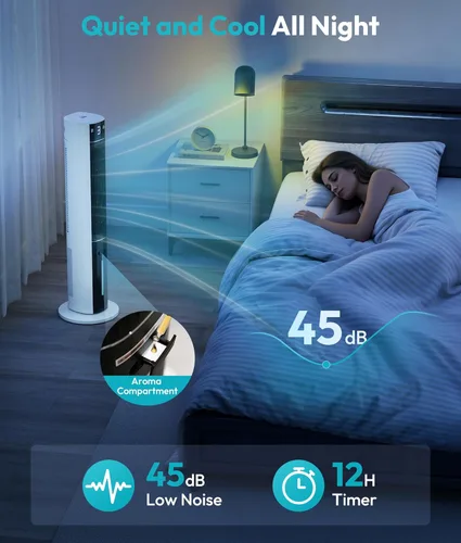 Miniatura 7 de Rellytech Enfriador de aire evaporativo: enfriador de pantano con tanque de agua de 3 L, 3 modos y 3 velocidades, control remoto, temporizador de 12