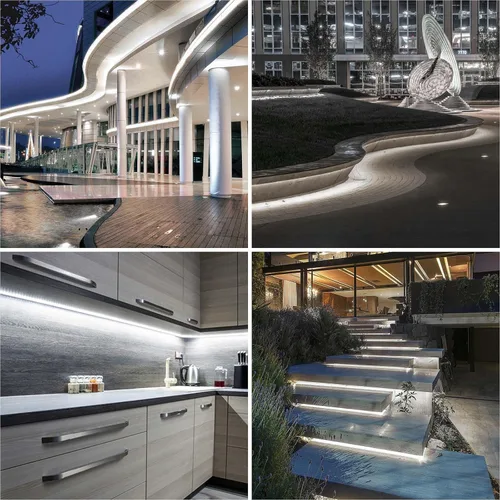 Miniatura 5 de LLTOP Tira de luces LED COB Impermeable IP67 DC24v Luz blanca del día 6000K 5m/16.4 pies Alto CRI 92Ra+ Tira de luces LED para exteriores Cortada