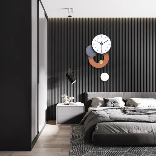 Miniatura 7 de SIN&MI Relojes de pared decorativos para sala de estar, grandes relojes de metal modernos que funcionan con pilas, arte de pared para el hogar