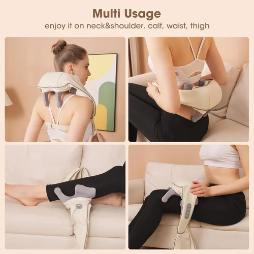 Miniatura 7 de Neck Shoulder Massager with Heat, Cordless Shiatsu Deep Tissue Kneading Massage Pillow for Pain Relief, for Neck, Back, and Leg, Gifts for Men Women