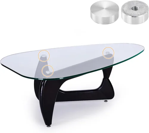 Miniatura 4 de uxcell M6 Rosca 0.787 in de diámetro de forma redonda de aluminio disco hardware 1pcs, aluminio círculo disco vidrio adaptador superior para mesa