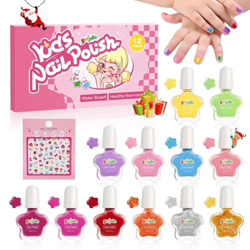 Miniatura 9 de Regalos de Pascua - Juego de esmaltes de uñas para niños, 12 x 0.2 fl oz, no tóxico, despegable, secado rápido, para niñas, belleza sorpresa