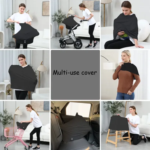 Miniatura 4 de Fundas de asiento de automóvil para lactancia materna del bebé, cubierta de toldo de asiento de automóvil multiusos, cubierta de toldo