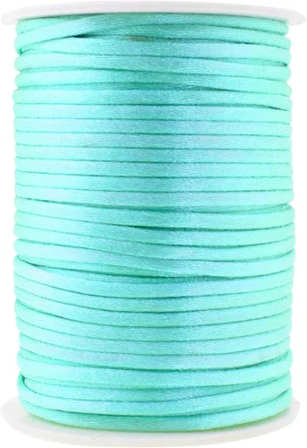 Miniatura 121 de Mandala Crafts Cordón de Satén de Nailon 2mm Cordón Rattail Champagne - 100 Yardas Cordón de Nailon Chino para Nudos Cordón de Seda Cola de Rata