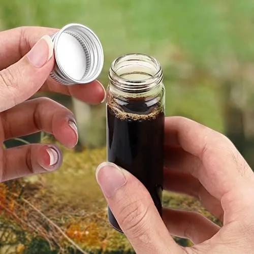 Miniatura 7 de TOBWOLF 12 Piezas de 50ml / 1.7oz Frascos de Especias de Vidrio, Envases Transparentes para Especias con Tapas de Aluminio, Botellas de Especias