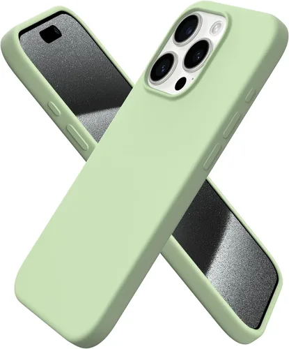 Miniatura 27 de ORNARTO Funda compatible con iPhone 15 Pro de 6.1 pulgadas, silicona líquida de 3 capas cubierta completa de goma de gel suave, funda protectora