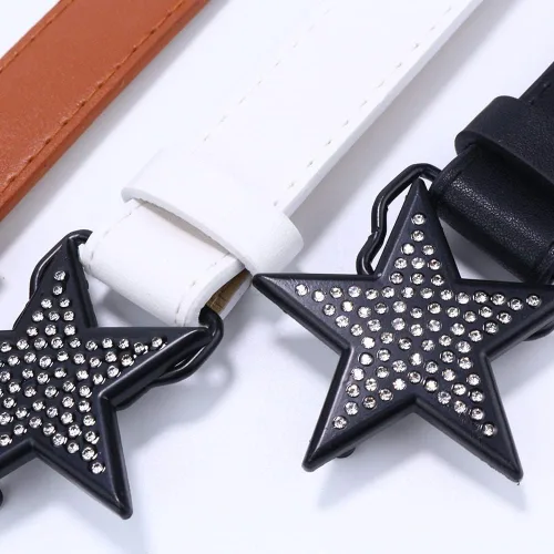 Miniatura 4 de CYee Y2K - Cinturón de cuero con hebilla de estrella, accesorios para mujer, estilo punk, indie, con ojales, para mujer