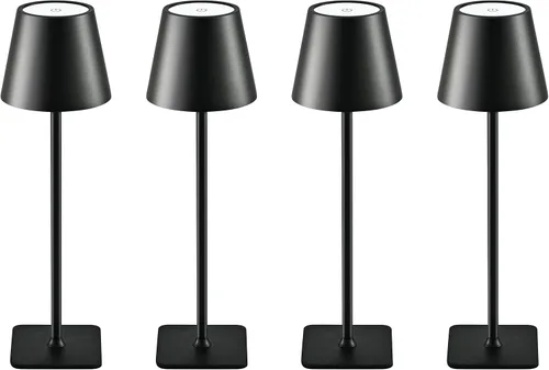 Miniatura 7 de Paquete de 2 lámparas de mesa inalámbricas recargables, funciona con pilas, lámpara LED táctil regulable con 3 temperaturas de color, lámpara