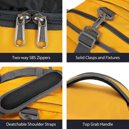Miniatura 3 de Ubon Bolsa de lona grande para fines de semana con compartimentos para zapatos, mochila deportiva de 4 vías para gimnasio con correas acolchadas