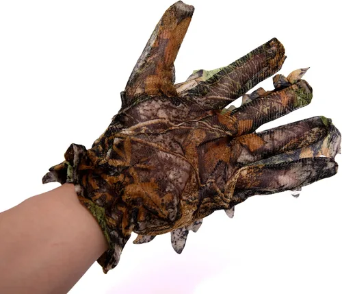 Miniatura 8 de Ginsco Ghillie Suit - Juego de guantes de máscara de cara completa, traje de camuflaje frondoso 3D para hombres, fotografía de caza al aire libre