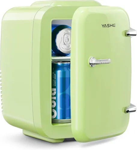 Miniatura 21 de YASHE Mini nevera, refrigerador pequeño de 4 litros/6 latas para el cuidado de la piel, 110 V CA/12 V CC, enfriador termoeléctrico y calentador