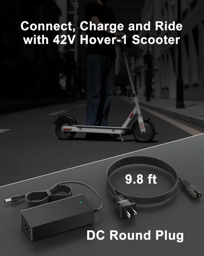 Miniatura 5 de VHBW Cargador eléctrico de scooter de 42 V 2 A, compatible con scooters de batería Hover-1 de 36 V (Highlander, Dynamo, Gambit, Helios y más)