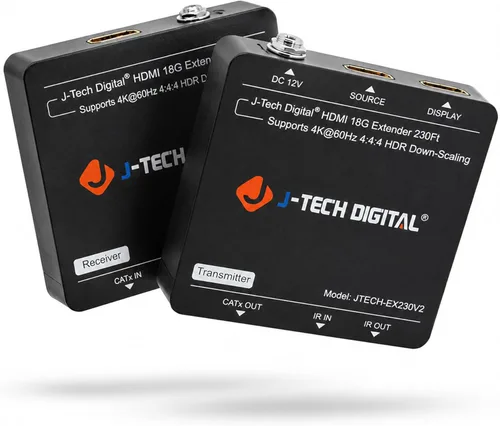 Miniatura 10 de J-Tech Digital Extensor HDMI 4K a través de Ethernet Cat6/Cat7, 4K@30Hz hasta 132 pies, 1080P hasta 230 pies, soporta puerto de extracción de audio