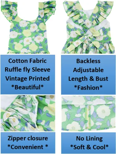 Miniatura 133 de Vestido de verano para niña, de algodón, con diseño floral
