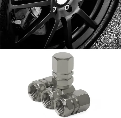 Miniatura 28 de Osilly Tapones de válvula de vástago de neumático de automóvil, 4 piezas de cubiertas de vástago de válvula de aleación de aluminio, resistentes a