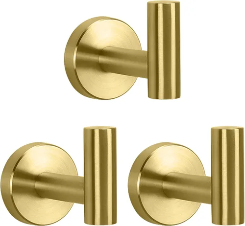 Miniatura 13 de NearMoon Ganchos para toallas de baño, soporte para bata de acero inoxidable 304, gancho resistente para baño, sala de estar, hotel, cocina, garaje