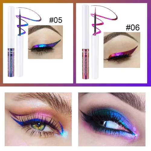 Miniatura 3 de 6 colores Chameleon Liquid Eyeshadow Metallic Glitter Shimmer Eye Shadow Set de Sombras de Ojos Multicromo de larga duración Impermeable Set