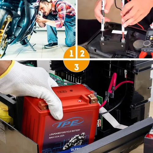 Miniatura 7 de TPE - Batería de litio de 12V para motocicletas YTX5L-BS 3AH 300CCA con BMS inteligente y pantalla LCD LiFePO4, batería de arranque