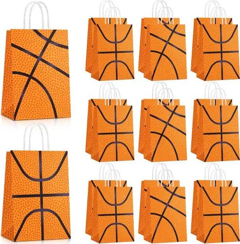 Leinuosen 50 bolsas de fiesta de baloncesto y tenis, regalo de béisbol y tenis, bolsas de golosinas con asa para deportes temáticos suministros de