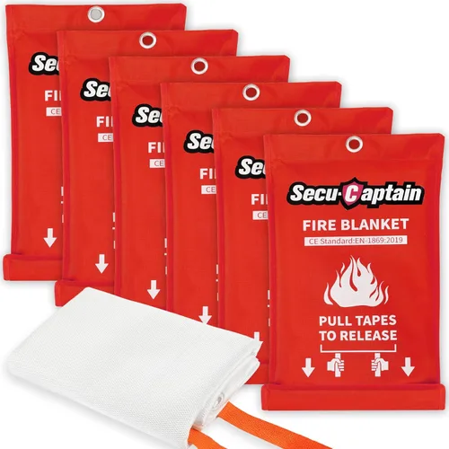 Miniatura 10 de SecuCaptain Manta de emergencia contra incendios para el hogar y la cocina, 40 x 40 pulgadas, manta de fibra de vidrio con supresión de llama