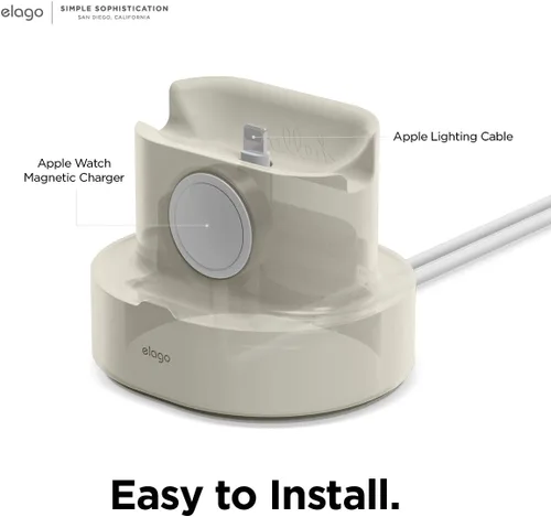 Miniatura 6 de elago Estación de carga 2 en 1 para productos Apple, diseñada para AirPods, AirPods Pro, iPhone, Apple Watch [cables no incluidos] (blanco clásico)