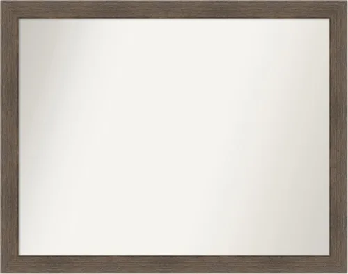Miniatura 448 de Amanti Art Espejo de pared personalizado no biselado (24 x 27 pulgadas), marco estrecho de nogal chipre - varios tamaños personalizados - Espejo