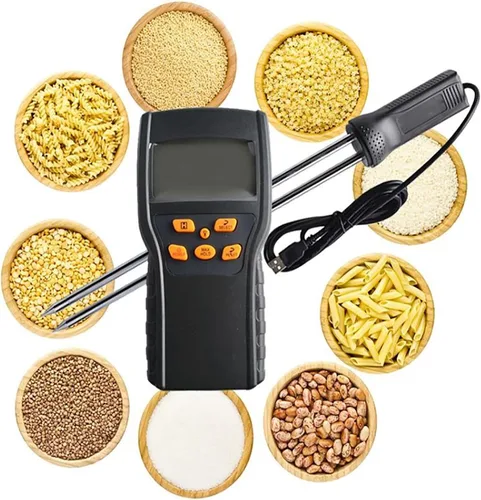Miniatura 6 de Analizador digital de humedad de grano, probador de humedad de grano con pantalla de visualización, pesaje automático y sonda sensible de alta