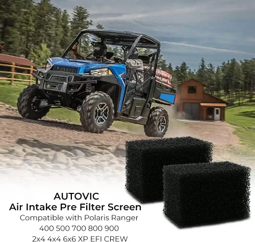 Miniatura 7 de Pantalla de filtro de entrada de aire para Polaris Ranger 400 500 700 800 900 2x4 4x4 6x6 XP EFI CREW reemplazar 5812253 (2 piezas)