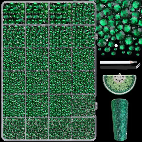 Miniatura 8 de 7000 diamantes de imitación de resina con pinzas para manualidades, diamantes de imitación de gelatina con parte trasera plana de 2/3/4/5/6mm, 4