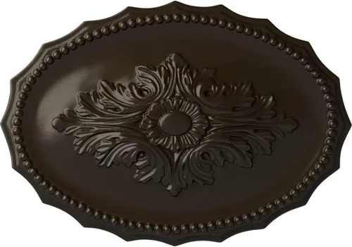 Miniatura 60 de Ekena Millwork CM16OX Medallón de techo Oxford, 16 7/8" W x 11 3/4" H x 1 1/2" P, imprimado en fábrica Imprimación de fábrica.