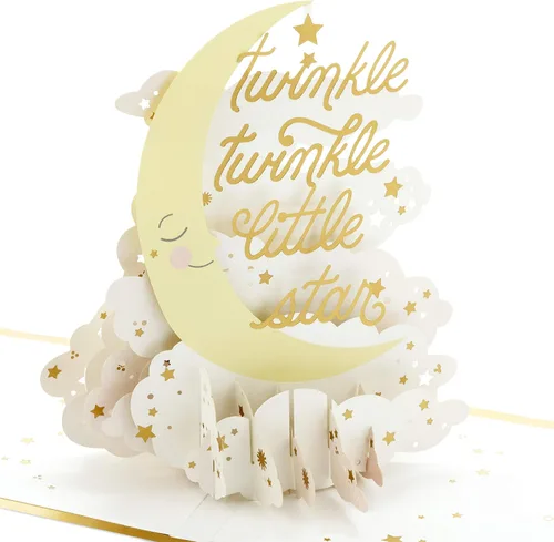 Hallmark Signature Paper Wonder - Tarjeta desplegable para baby shower para nuevos padres (Twinkle Twinkle) Bienvenido al nuevo bebé,