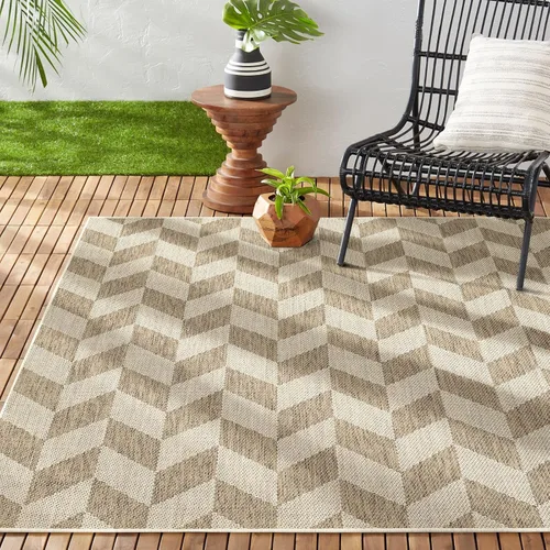 Miniatura 21 de Nicole Miller New York Patio Country Calla - Alfombra contemporánea de espiga para pasillo de interiores y exteriores, azul/gris, 1 pie y 9 pulgadas
