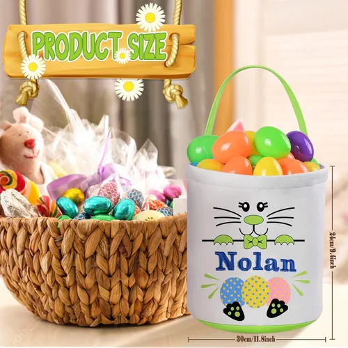 Miniatura 2 de 2 cestas de Pascua rosas para niñas y niños, cesta de huevos de Pascua, regalos de Pascua, cesta de Pascua para niños, cesta de caza de huevos de 2