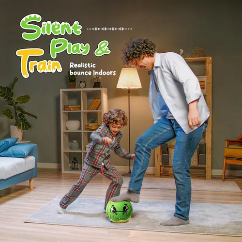 Miniatura 6 de VangeBow Pelotas de fútbol silenciosas para interiores para niños pequeños de 1 a 3 años, pelota de fútbol inflable de felpa suave para bebés
