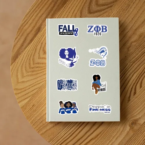 Miniatura 6 de Zeta Phi - Calcomanías de parafernalia de hermandad beta de hermandad, 60 unidades, calcomanías estéticas impermeables de vinilo para botella