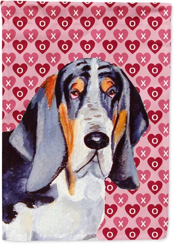 Miniatura 30 de Caroline's Treasures SS4484GF Bandera de jardín con diseño de bulldog inglés y corazones para el Día de San Valentín, bandera decorativa para patio