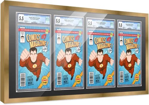 Miniatura 31 de Marco de cómic con paspartú para 8 CGC, CBCS o PGX Graded Comics - Marco de cómic blanco para cómics de 8.125 x 13 pulgadas Marco blanco