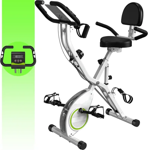 Miniatura 7 de Bicicleta estática de interior para el hogar con resistencia magnética de 16 niveles, bicicleta de ciclismo plegable ligera con 70% premontada