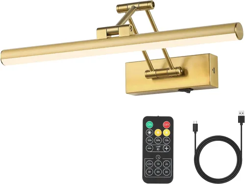 Miniatura 9 de Joossnwell Luz para Cuadros a Batería Luz Inalámbrica para Cuadros para Pinturas con Control Remoto 15.5 Pulgadas Regulable y Temporizador Luz