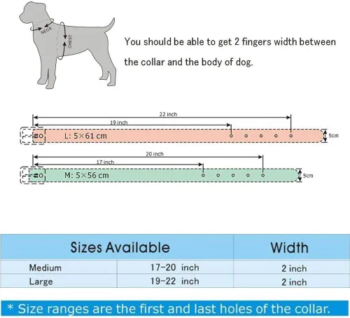 Miniatura 2 de Serijoars Collar de cuero de 2 pulgadas de ancho, collar resistente con tachuelas, ajustable para perros medianos y grandes (M, negro)