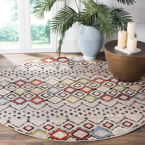 Miniatura 36 de SAFAVIEH Amsterdam Collection Alfombra Decorativa - 2.3 pies x 4 pies, Negro & Multi, Diseño Marroquí Bohemio, Sin Desprendimiento y Fácil Cuidado
