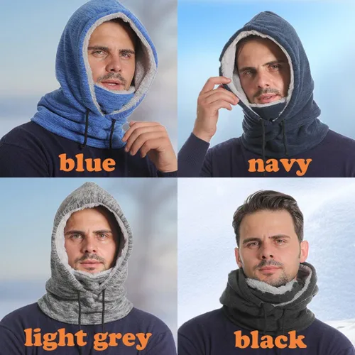 Miniatura 6 de Pasamontañas de forro polar grueso para invierno, resistente al viento, para el cuello, gorros, pasamontañas, talla única