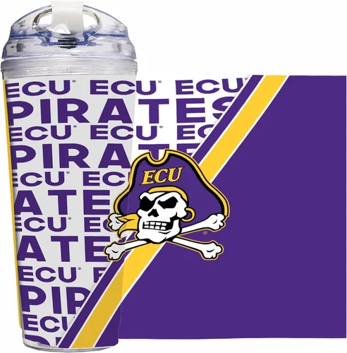Miniatura 18 de Rico Industries Taza acrílica NCAA estándar de 24 onzas con tapa con bisagra, taza de doble pared oficialmente licenciada con pajita