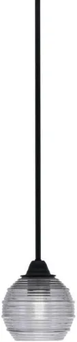Miniatura 228 de Toltec Lighting Paramount - Mini colgante de 1 luz en acabado negro mate con cristal de arte perla de 7 pulgadas y estilo negro