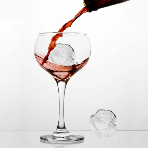 Miniatura 6 de Bandeja para cubitos de hielo, Mikiwon bandejas para cubitos de hielo en forma de rosa de 2 pulgadas con tapas, molde para bolas de hielo de Negro