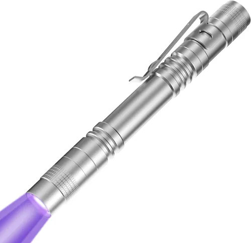 Miniatura 10 de COSOOS Linterna de luz negra UV, 395 nm mini luz de bolígrafo con clip, linterna ultravioleta impermeable para fugas, orina de mascotas, escorpión